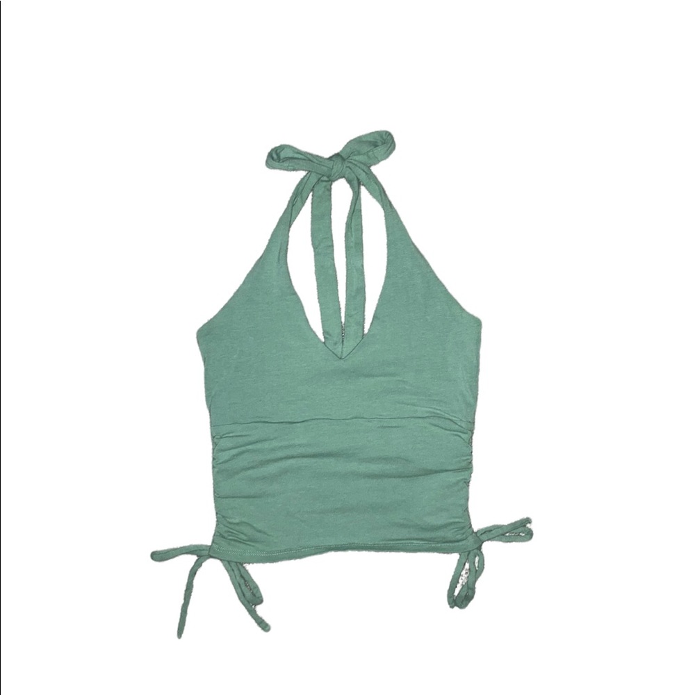 Hollister Double Cinch Multi-Way Halter Top Size XS Olive